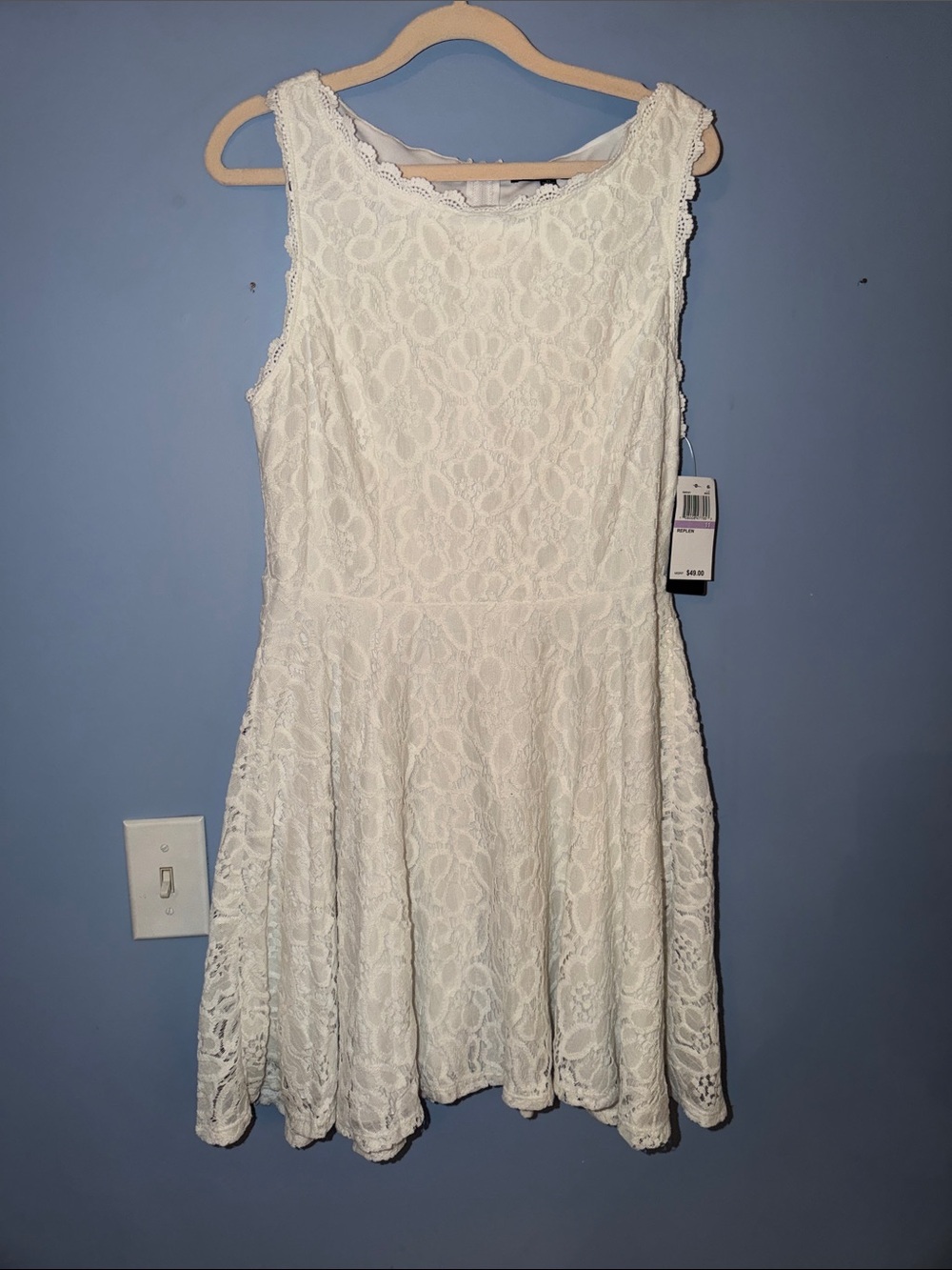 City Studio White Lace Fit & Flare Dress